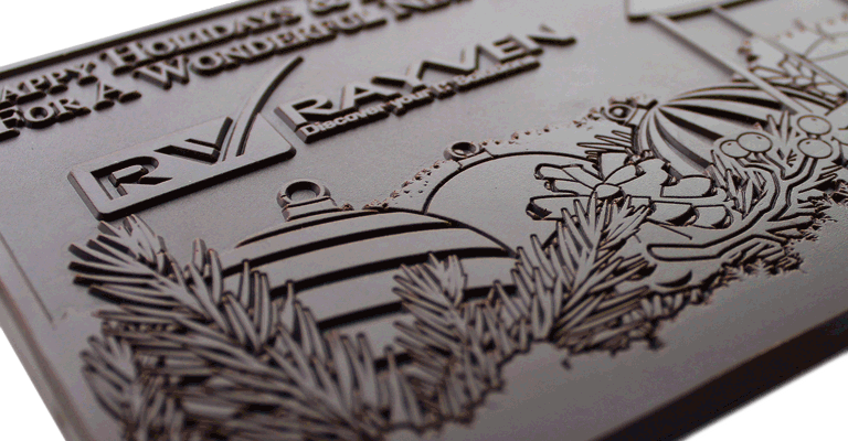 Beautifully engraved chocolate bar