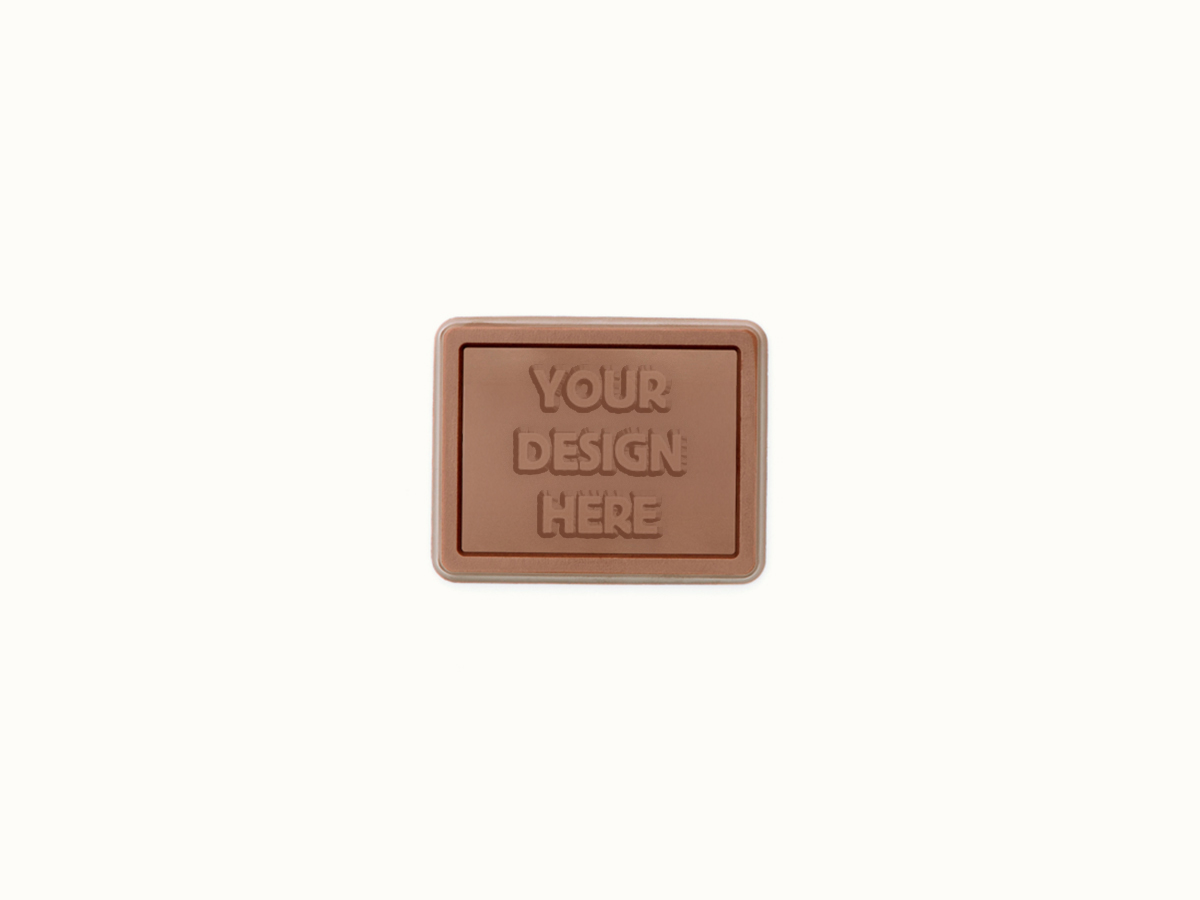2"x2" Engraved Custom Chocolate Shape - Clear Packaging - Image 2