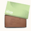 **Alt text:** 8oz engraved chocolate bar in luxury packaging featuring a customizable Your Design Here chocolate design