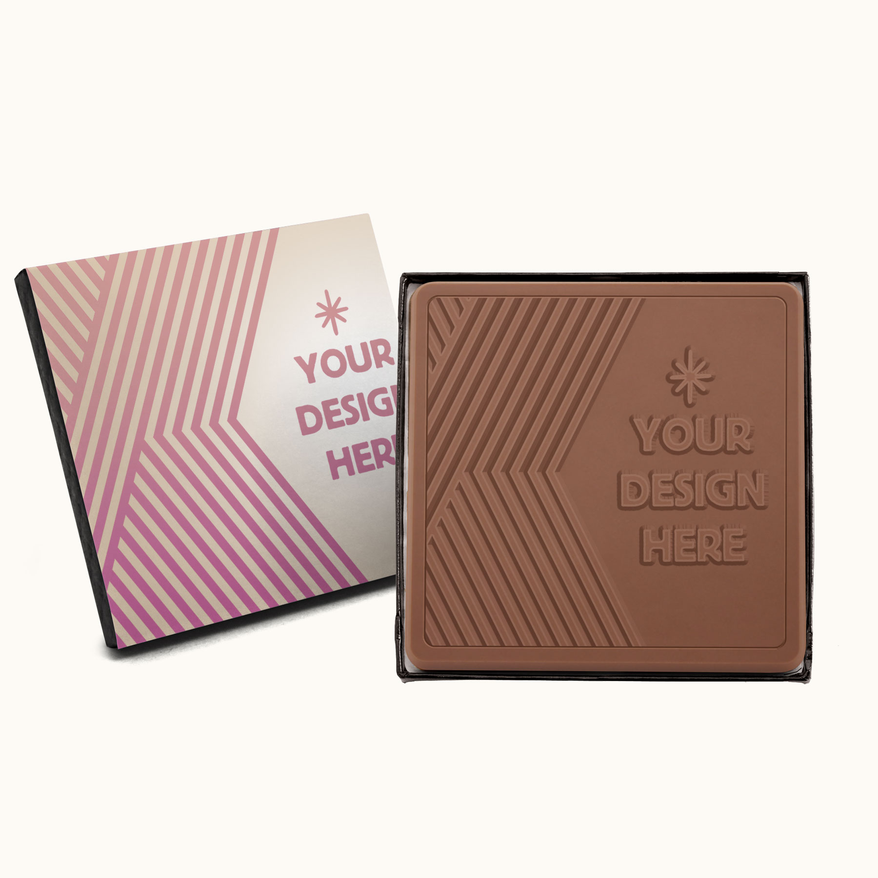 2oz. Engraved Chocolate Bar – 4″x4″ Gift Box photo