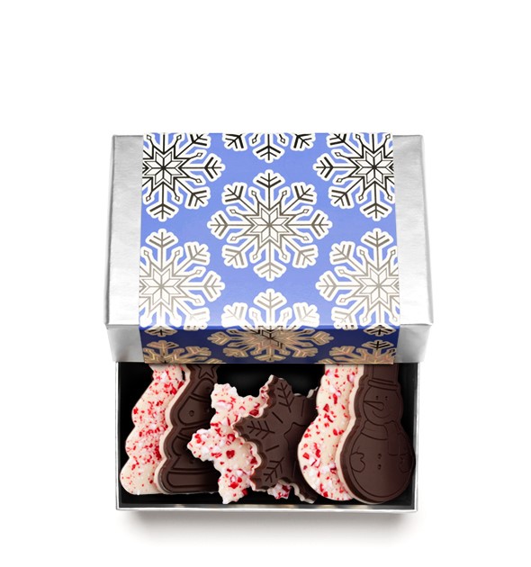 Peppermint Bark Holiday Shimmering Snowflake 6-Piece Set Random Assortment  - Totally Chocolate