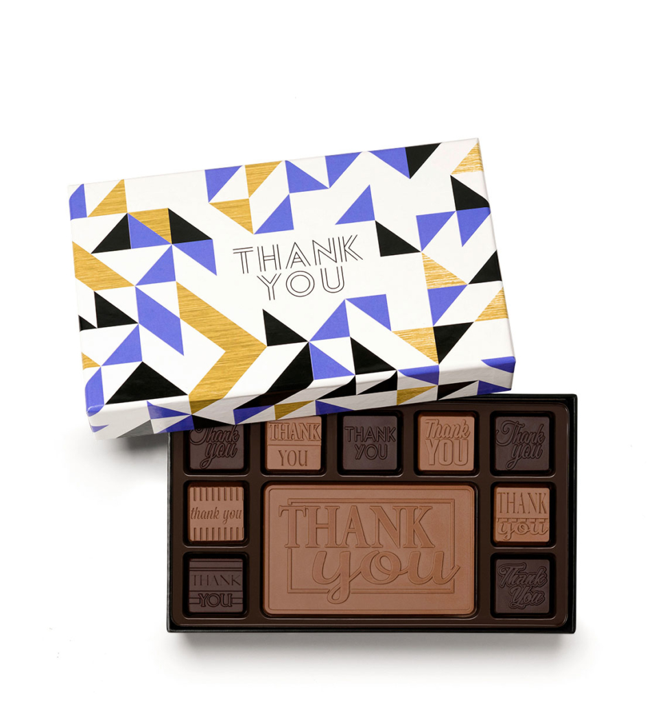 Engraved Premium Chocolate Thank You 19-Piece Ensemble (Milk & Dark ...