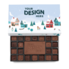 Holiday Village Stock Border for 45-Piece Custom Chocolate Ensemble