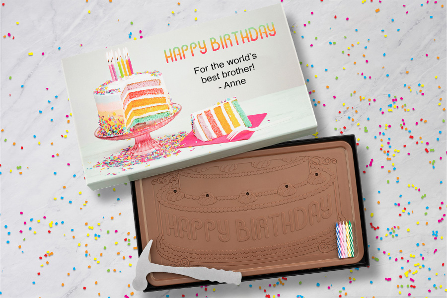 chocolate birthday gift in a personalized packaging