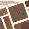 Custom edible cocoa butter art for decorating chocolate