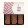 12-piece gourmet chocolate shortbread cookie gift set in classic packaging featuring a customizable Your Design Here design