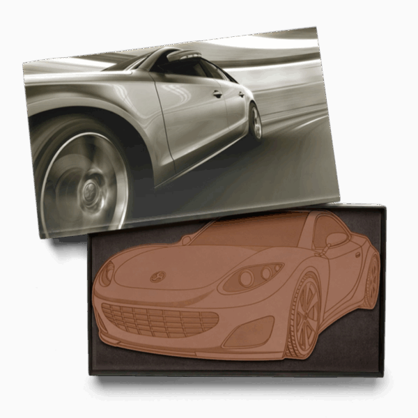 14"x8" Engraved Custom Chocolate Shape - Classic Packaging