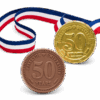 Engraved Chocolate Medal with Ribbon