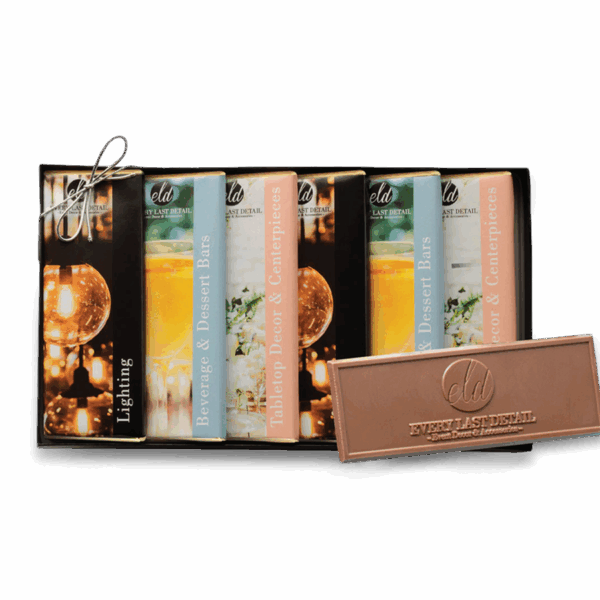 6-Pack - 2"x5" Engraved Chocolate Bar Gift Set - Multi Wrapper Design
