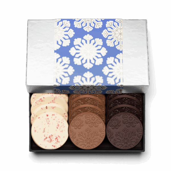 12-Piece Large Chocolate Cookie Gift Set - Luxury Holiday Packaging - Snowflake