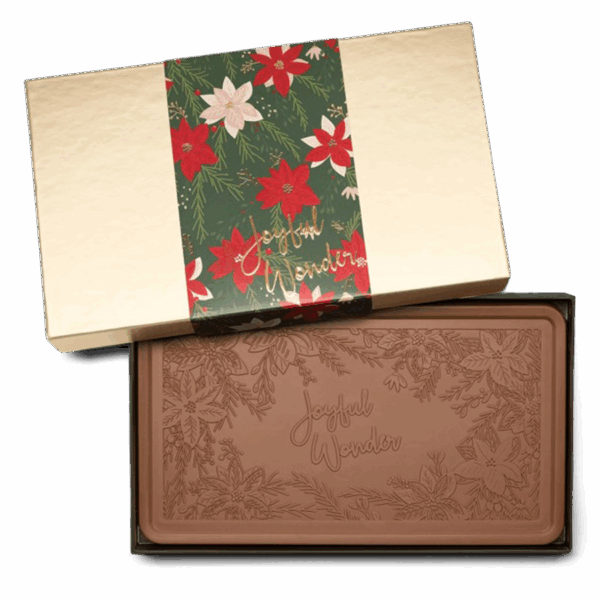 Giant 2lb. Chocolate Bar - Luxury Holiday Packaging - Joyful