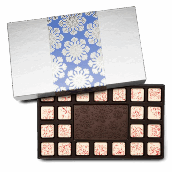 23-Piece Peppermint Bark Ensemble Gift Set - Luxury Holiday Packaging - Snowflake