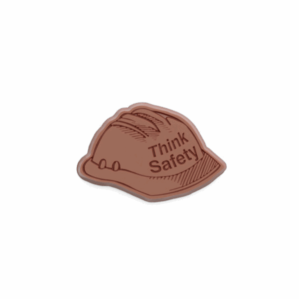 2"x3" Milk Chocolate Shape - Safety Hard Hat - Case of 50