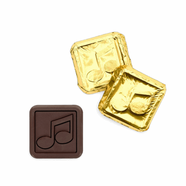 Premium Gold Foil Dark Chocolate Coin - Music Note - Case of 250