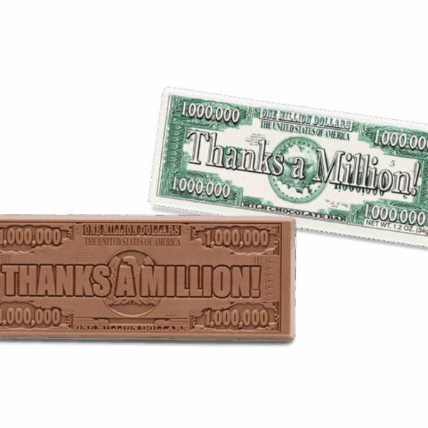 2"x5" Milk Chocolate Wrapper Bar - Thanks-a-Million