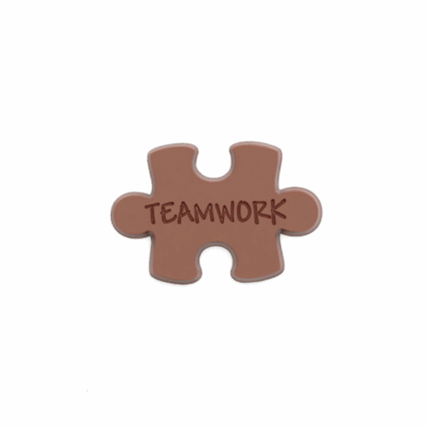 2"x3" Milk Chocolate Shape - Teamwork Puzzle - Case of 50