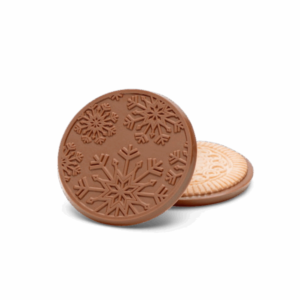 3.2" Large Milk Chocolate Sugar Cookie - Snowflake - Case of 50