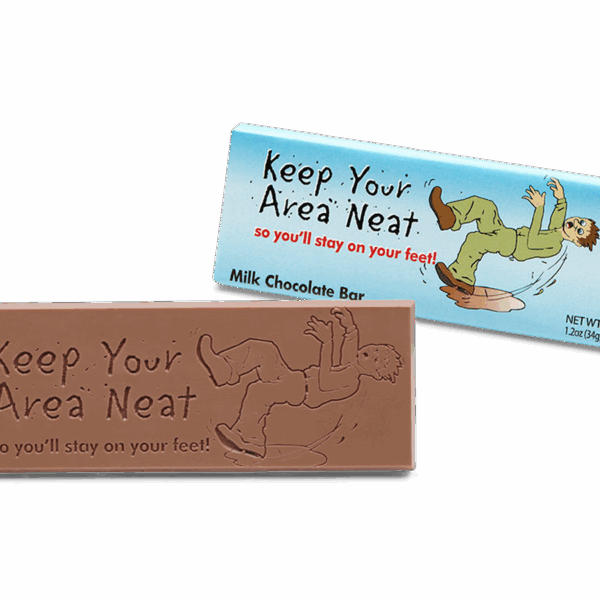 2"x5" Milk Chocolate Wrapper Bar - Keep your area neat!