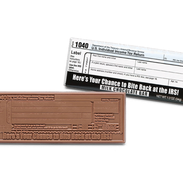 2"x5" Milk Chocolate Wrapper Bar - IRS 1040 - Case of 50