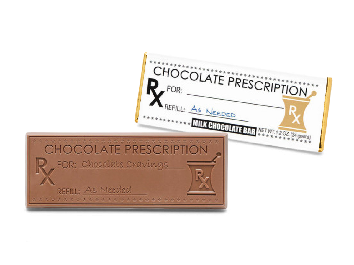 2"x5" Milk Chocolate Wrapper Bar - Choco Rx - Case of 50