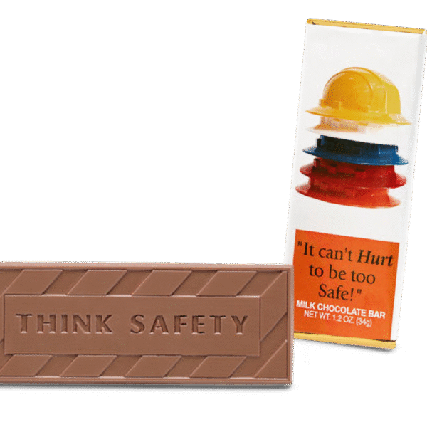 2"x5" Milk Chocolate Wrapper Bar - It can't hurt to be safe! - Case of 50