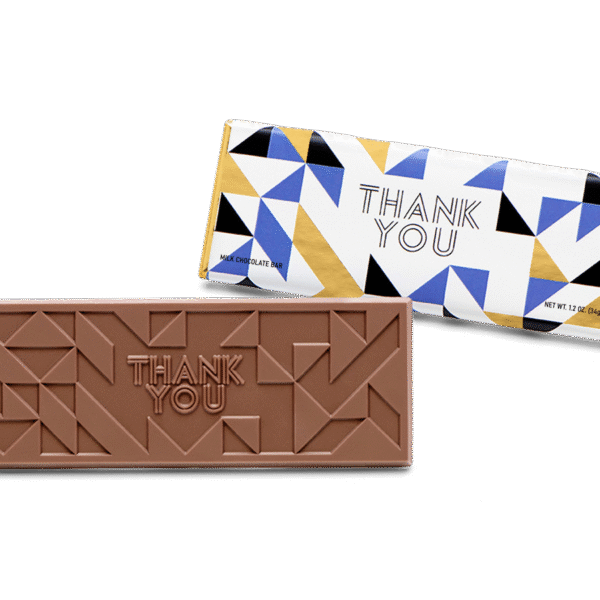 2"x5" Milk Chocolate Wrapper Bar - Thank You - Case of 50