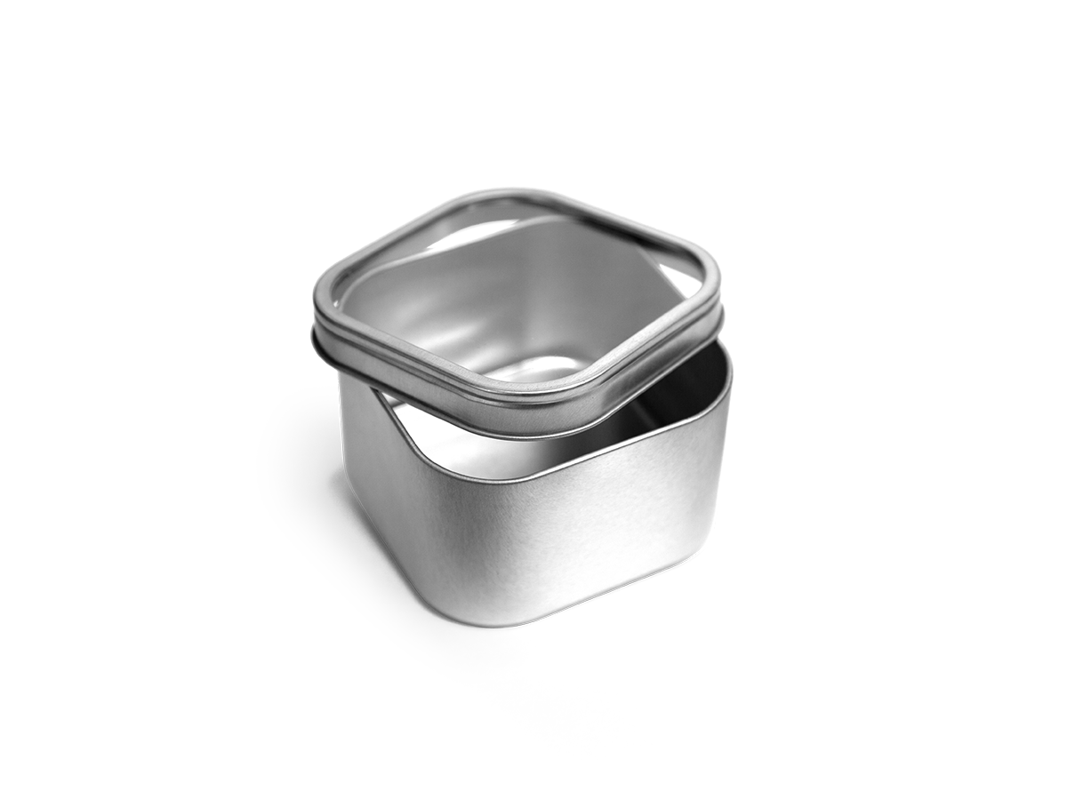 Silver Square Window Tin