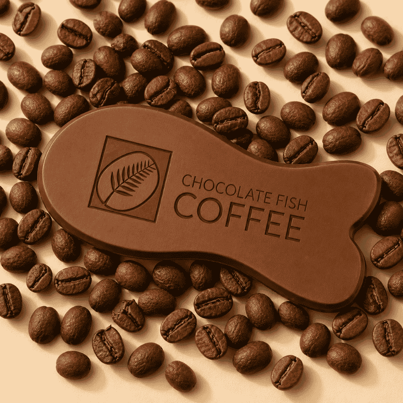 Custom chocolate spoon engraved with a company logo for coffee gifts and promotional giveaways