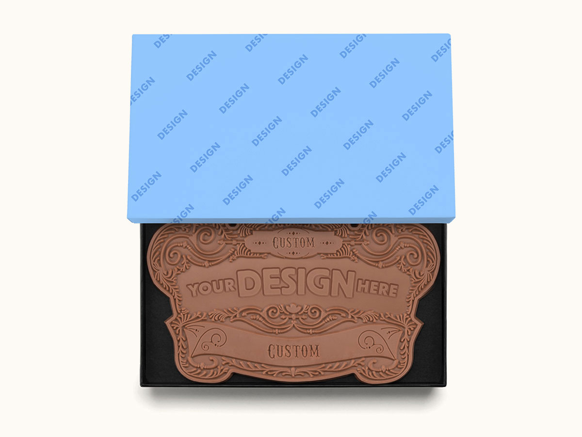 14"x8" Engraved Custom Chocolate Shape - Classic Packaging - Image 2
