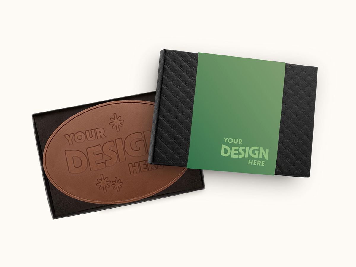 4"x6" Engraved Custom Chocolate Shape - Classic Packaging - Image 2