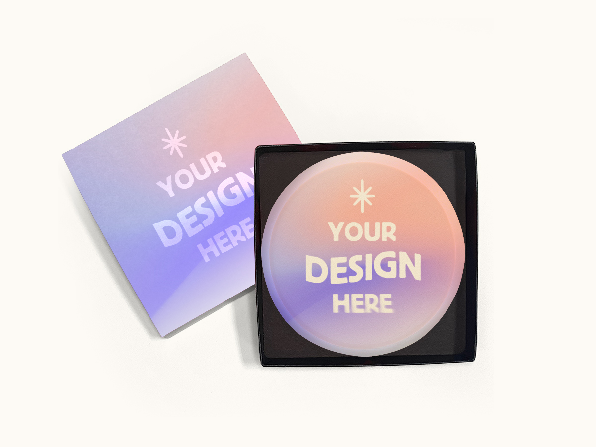 4"x4" Full Color White Chocolate Shape - Classic Packaging - Image 2