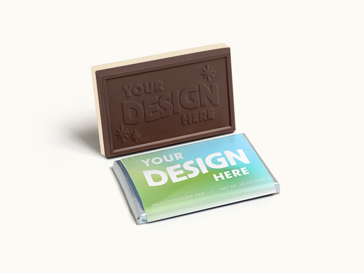 2"x3" Dark & White Engraved Chocolate Wrapper Bar - Extra Thick - Image 2