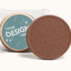 3.2" Large Quick Ship Engraved Chocolate Sugar Cookie with Custom Sticker