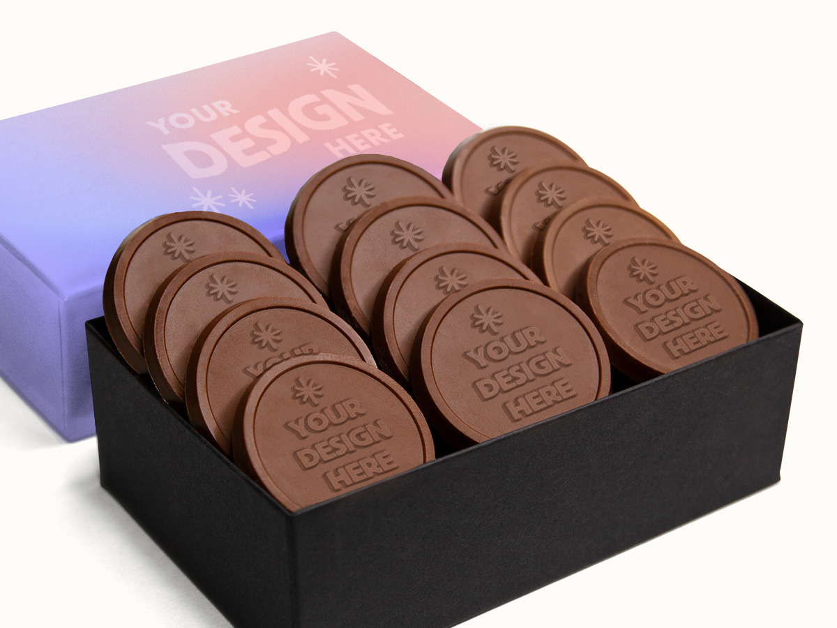 12-Piece 2" Mini Chocolate Sugar Cookie Gift Set - Luxury Packaging - Image 2