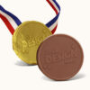 Engraved Chocolate Medal with Ribbon