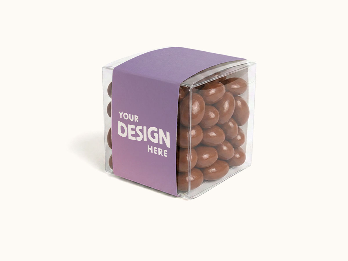 Custom-sleeve Chocolate-Covered Almonds Cube with Your Design Here wrap