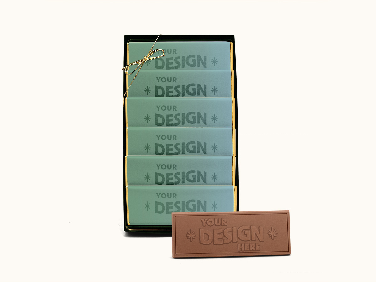 6-Pack - 2"x5" Engraved Chocolate Bar Gift Set - One Wrapper Design - Image 2