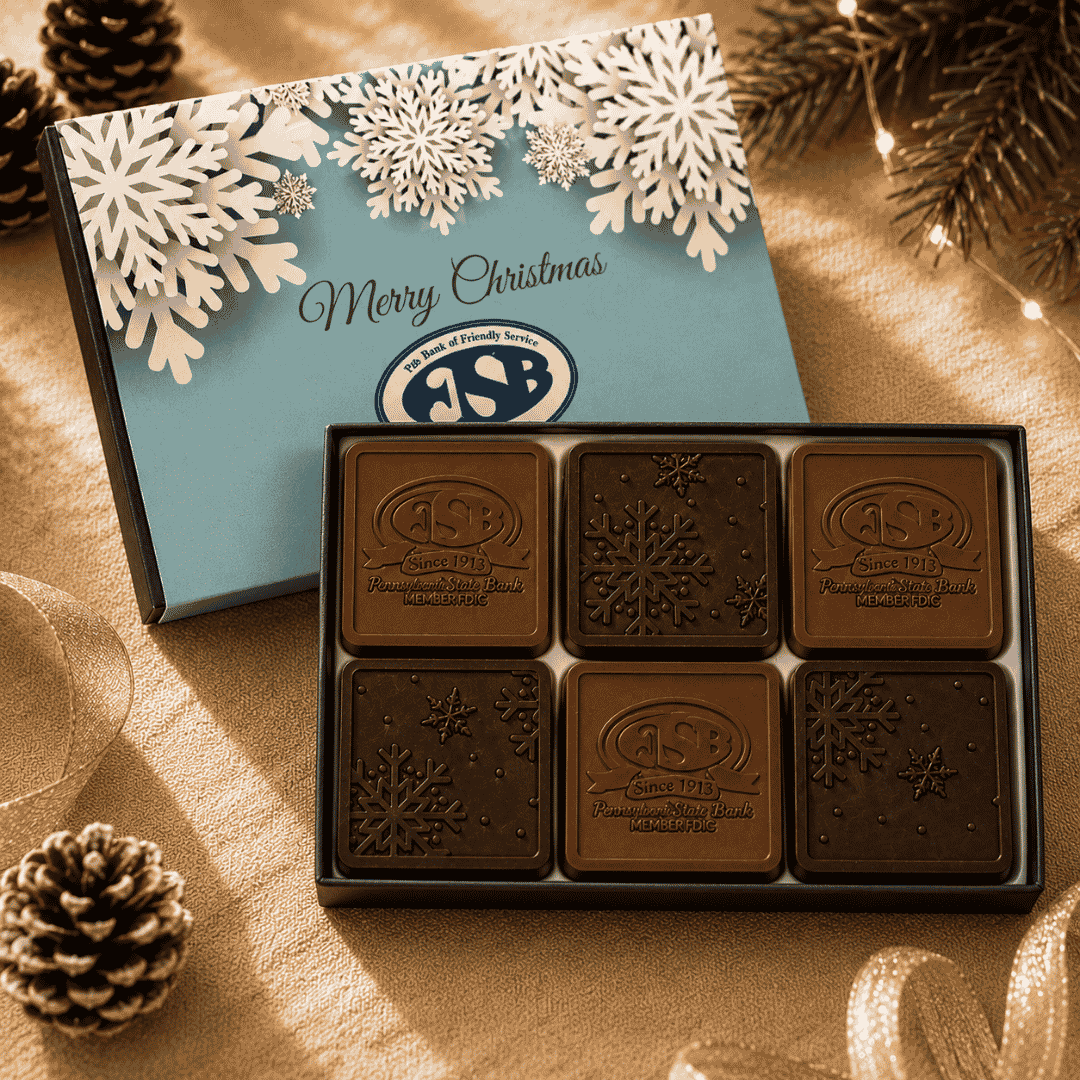 6-Piece Chocolate Ensemble Gift Set – Classic Packaging holiday setting